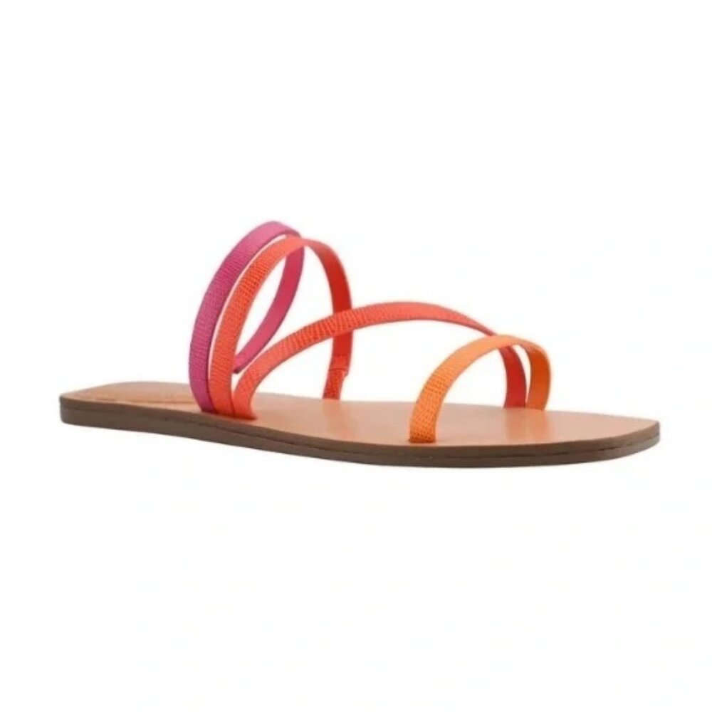 Marc Fisher Strappy Sandals 8.5M Ombre Pink Orange Summer Cruise‎ BONINA